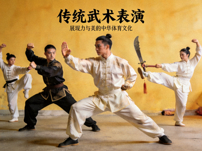 传统武术表演，展现力与美的中华体育文化