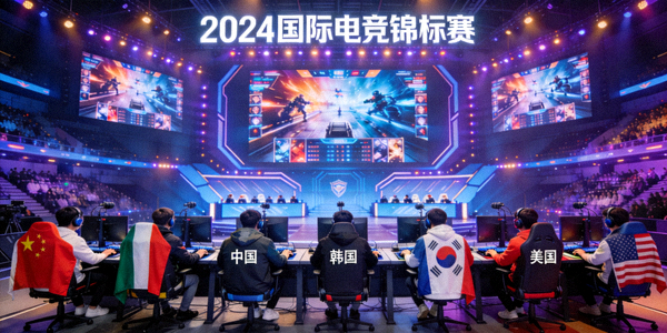不同国家电竞选手在国际赛事中同台竞技，体现体育精神