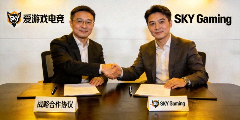 爱游戏电竞代表与SKY Gaming俱乐部负责人签署战略合作协议