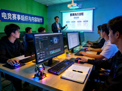 电竞教育课堂，学生在学习赛事组织与内容制作