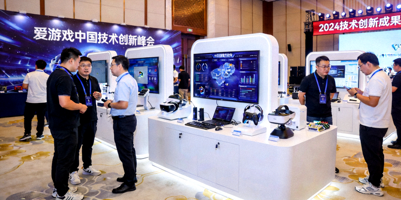 爱游戏中国技术创新峰会现场，展示最新电竞科技应用成果