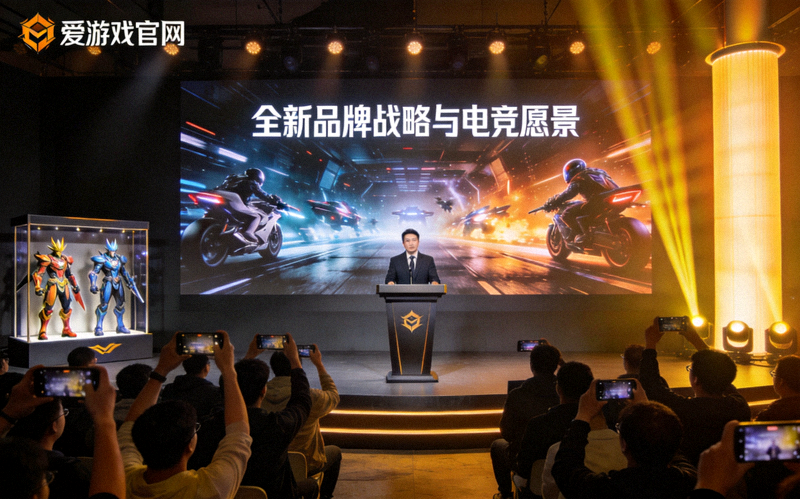 爱游戏官网发布会现场配图，展示全新品牌战略与电竞愿景