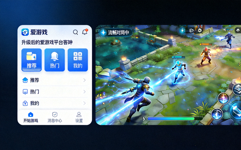 爱游戏平台客户端升级后的界面与流畅对局体验展示