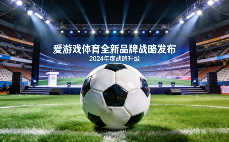绿茵场上的足球，象征爱游戏体育全新品牌战略发布现场画面