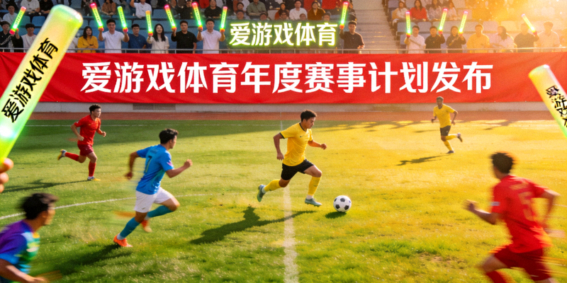 爱游戏体育年度赛事计划发布现场，足球场草坪上的比赛瞬间